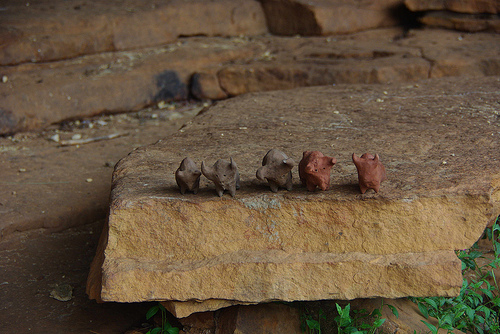 Clay animals in Lesotho