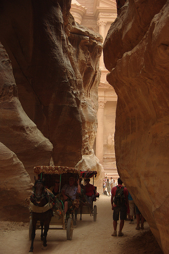 Entering Petra from the Siq